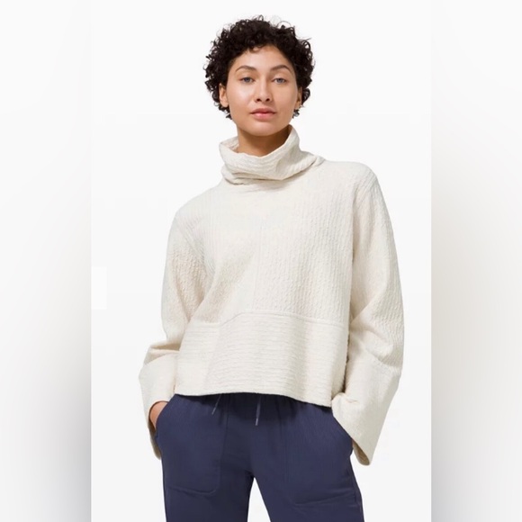 Lululemon Athletica Retreat Yourself Textured Cowl Neck Top - Picture 1 of 6